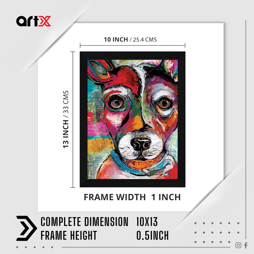 Amazon.co.jp: ArtX 犬のフレーム付き絵画(10.5 x 13.5インチ、合成